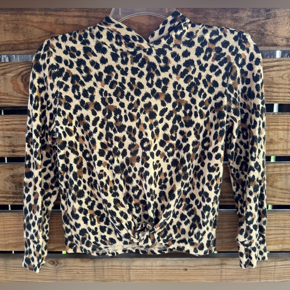 Girls Old Navy Leopard Print Hoodie, sz.8(M)